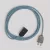 Electrical extension cable, ocean blue cotton cable 2P 10A, made in Italy
