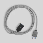 Extension cable made of gray linen 2P 10A Made in Italy
