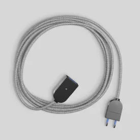 Extension cable made of gray linen 2P 10A Made in Italy