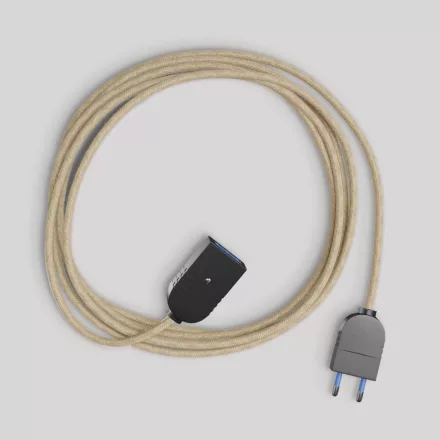 Electrical extension cable with neutral jute cable 2P 10A Made in Italy