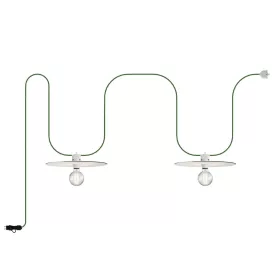   Modular portable outdoor string lights IP65, with 2 lampshades