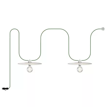 Modular portable outdoor string lights IP65, with 2 lampshades