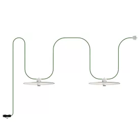   Modular portable outdoor string lights IP65, with 2 lampshades