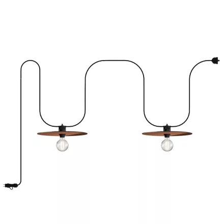 Modular portable outdoor string lights IP65, with 2 lampshades