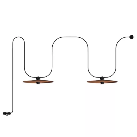 Modular portable outdoor string lights IP65, with 2 lampshades