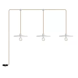   E-Snake Modulair portable outdoor lamp IP65, with 3 lamps and lamp shades