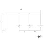 E-Snake Modulair portable outdoor lamp IP65, with 3 lamps and lamp shades