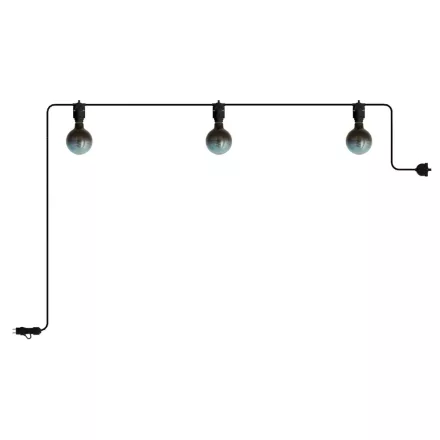 Modular portable outdoor string lights IP65, with 3 lamps