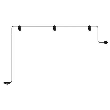 Modular portable outdoor string lights IP65, with 3 lamps