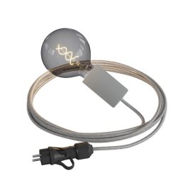   Modulair Snake Elegant, portable outdoor lamp, 5 m textile cable, IP65 waterproof lamp holder and plug