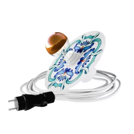   Snake Modulair mini Ellepì with flat lampshade, portable outdoor lamp, IP65 waterproof lamp holder and plug