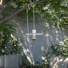 Snake Modulair mini Ellepì with flat lampshade, portable outdoor lamp, IP65 waterproof lamp holder and plug