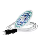 Snake Modulair mini Ellepì with flat lampshade, portable outdoor lamp, IP65 waterproof lamp holder and plug