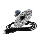 Snake Modulair mini Ellepì with flat lampshade, portable outdoor lamp, IP65 waterproof lamp holder and plug