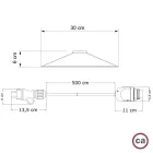 Modular Snake with swing shade, portable outdoor lamp, 5 m textile cable, IP65 waterproof lamp holder and plug