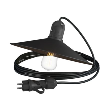 Modular Snake with swing shade, portable outdoor lamp, 5 m textile cable, IP65 waterproof lamp holder and plug