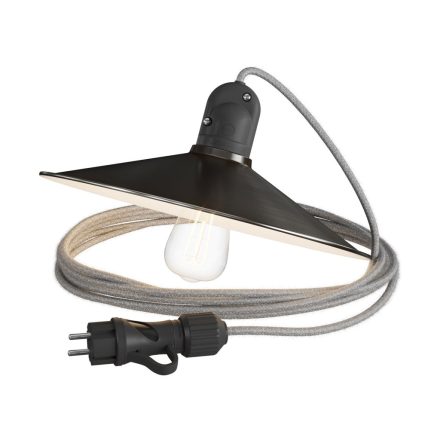 Modular Snake with swing shade, portable outdoor lamp, 5 m textile cable, IP65 waterproof lamp holder and plug