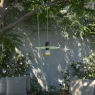 Snake Modulair mini Ellepì with flat lampshade, portable outdoor lamp, IP65 waterproof lamp holder and plug