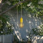 Modulair Snake Pastel, portable outdoor lamp, 5 m textile cable, IP65 waterproof lamp holder and plug