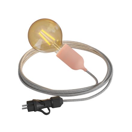 Modulair Snake Pastel, portable outdoor lamp, 5 m textile cable, IP65 waterproof lamp holder and plug