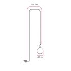 Snake portable lamp with switch on the lamp holder, plug and unbreakable shade Unbreak-a-Ball