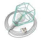 Table Snake - Plug-in lamp with cage-like Diamond lampshade