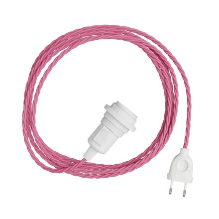 Snake Twisted lampshade - Plug-in lamp with twisted textile cable