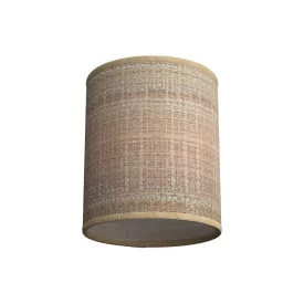    CYLINDRICAL FABRIC LAMP SHADE WITH E27 BASE - 100% MADE IN ITALY NATURAL RAFFIA