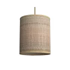  CYLINDRICAL FABRIC LAMP SHADE WITH E27 BASE - 100% MADE IN ITALY NATURAL RAFFIA