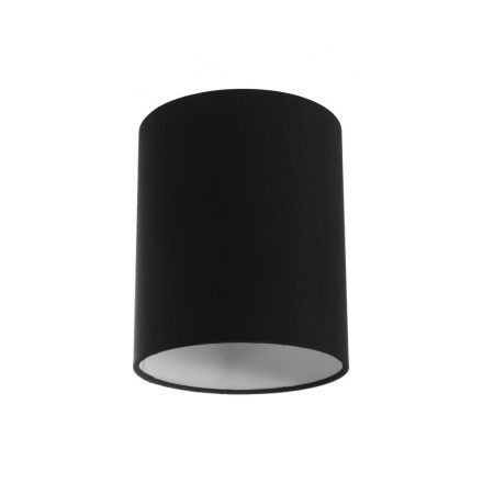  Cylindrical fabric lampshade with E27 fitting - 100% Made in Italy black canvas