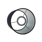  Cylindrical fabric lampshade with E27 fitting - 100% Made in Italy black canvas