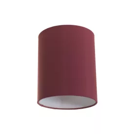    CYLINDRICAL FABRIC LAMP SHADE WITH E27 BASE - 100% MADE IN ITALY BURGUNDY CANVAS