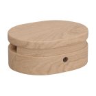 Oval wooden cover with 2 side openings for the string light cable and the Filé system. Made in Italy