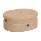Oval wooden cover with 1 central and 2 side openings for the string light cable and the Filé system. Made in Italy.