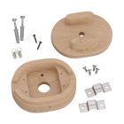 Oval wooden cover with 1 central and 2 side openings for the string light cable and the Filé system. Made in Italy.