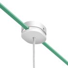 Oval wooden cover with 1 central and 2 side openings for the string light cable and the Filé system. Made in Italy.