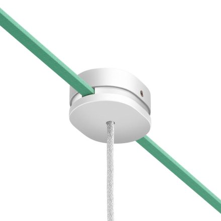 Oval wooden cover with 1 central and 2 side openings for the string light cable and the Filé system. Made in Italy.