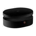 Oval wooden cover with 1 central and 2 side openings for the string light cable and the Filé system. Made in Italy.