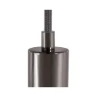  Cylindrical metal cable clamp with rod, nut and washer, black pearl