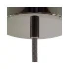  Cylindrical metal cable clamp with rod, nut and washer, black pearl