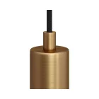  Cylindrical metal cable clamp with rod, nut and washer, polished bronze