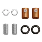 Cylindrical metal cable tie with rod, nut and washer - 2 pieces