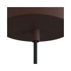  Cylindrical metal cable clamp with rod, nut and washer, dark rust