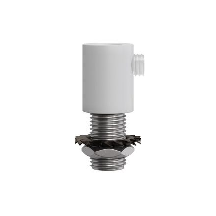  Side screw metal cable strain relief with threaded shaft, nut and washer SERM1VB white