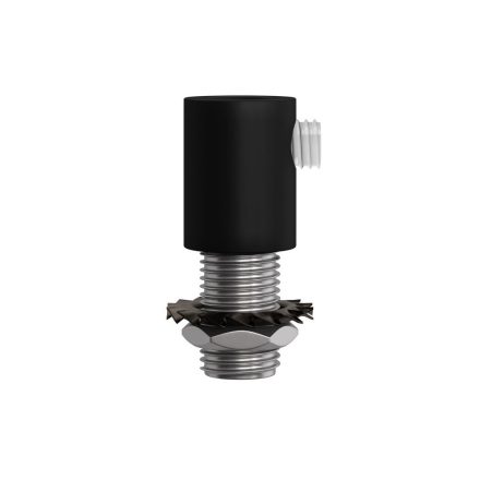  Side screw metal cable strain relief with threaded shaft, nut, and washer SERM1VN black