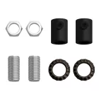 Cylindrical metal cable tie with rod, nut and washer - 2 pieces