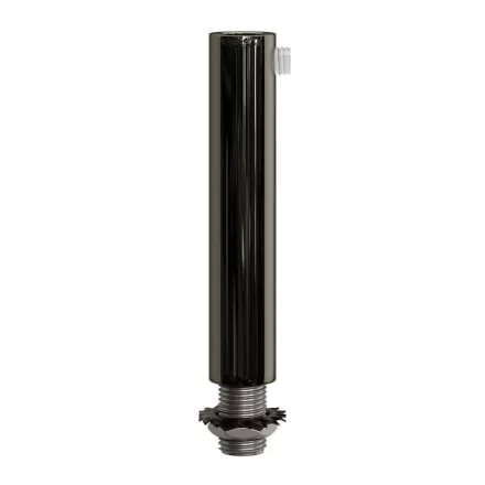 Cylindrical metal cable clamp, length 7 cm, with rod, nut and washer