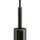Cylindrical metal cable clamp, length 7 cm, with rod, nut and washer