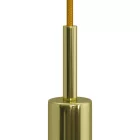 Cylindrical metal cable clamp, length 7 cm, with rod, nut and washer
