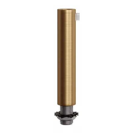 Cylindrical metal cable clamp, length 7 cm, with rod, nut and washer